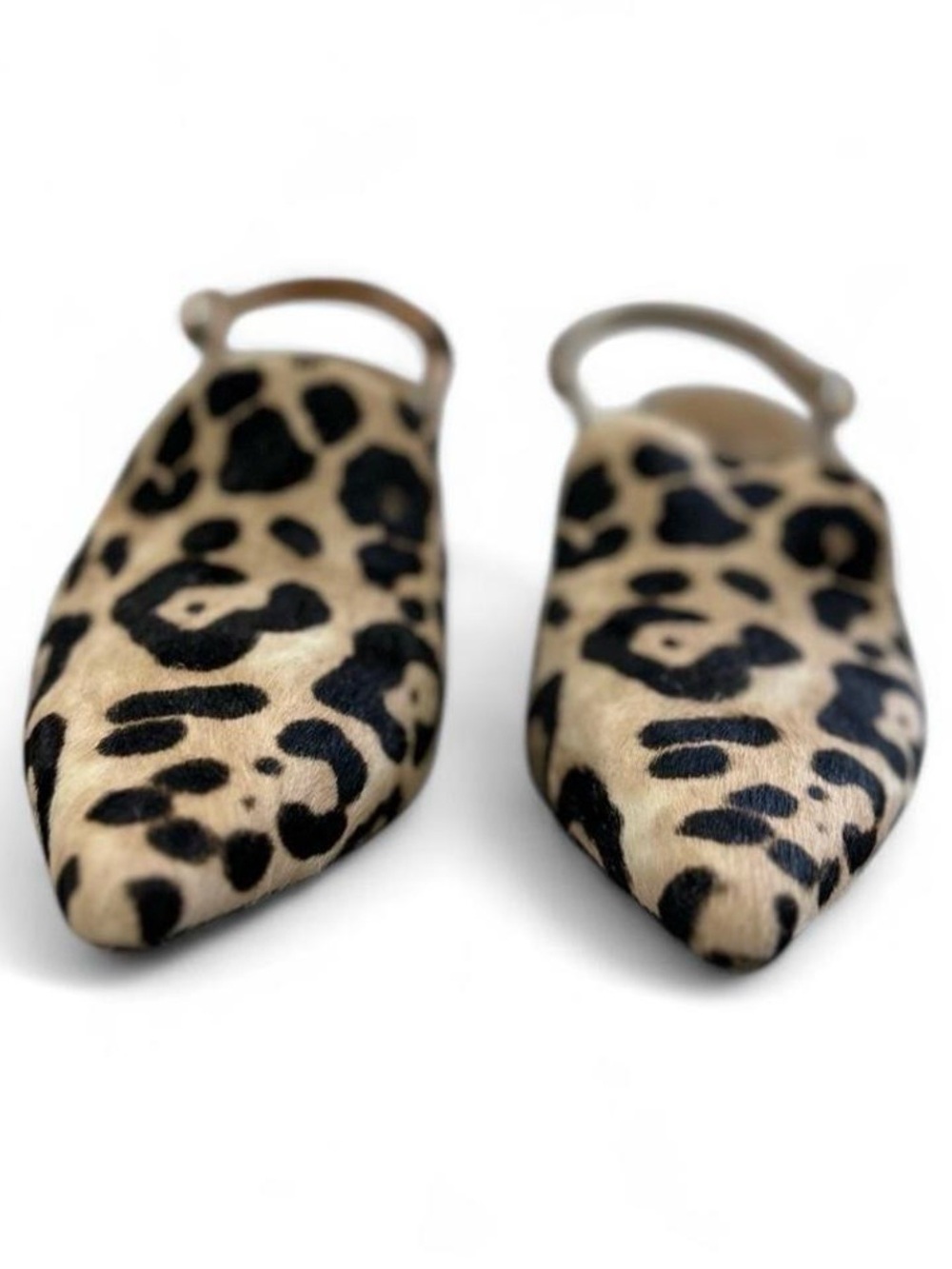 Leopard Print Block Kitten Slingback Pony Hair
Leather Pointed Toe Heels Size 8 - Picture 2 of 8